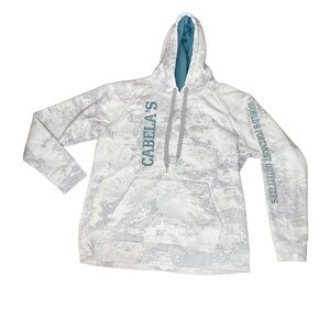 Cabela’s White and Grey Hoodie Size Large